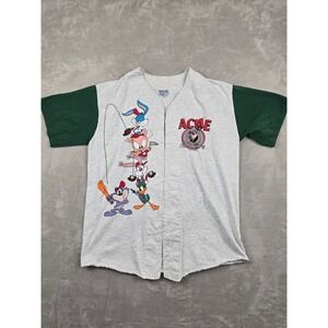 Vintage Freeze Acme All Stars Baseball Jersey Men L Fit M Gray Looney Tunes 1993